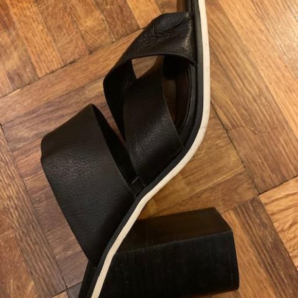 Solsana Black and White Chunky Leather High Heels Size 37 - Picture 4 of 7